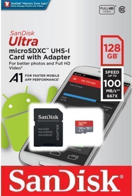 SanDisk Ultra microSD 128GB Class 10 UHS-I