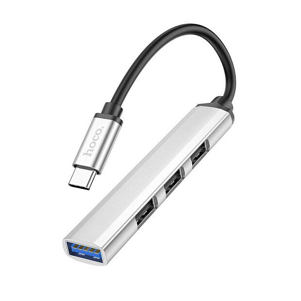 USB-C Хаб HOCO HB26 4 in 1 3хUSB 2.0  1xUSB 3.0 (серебро) - 3